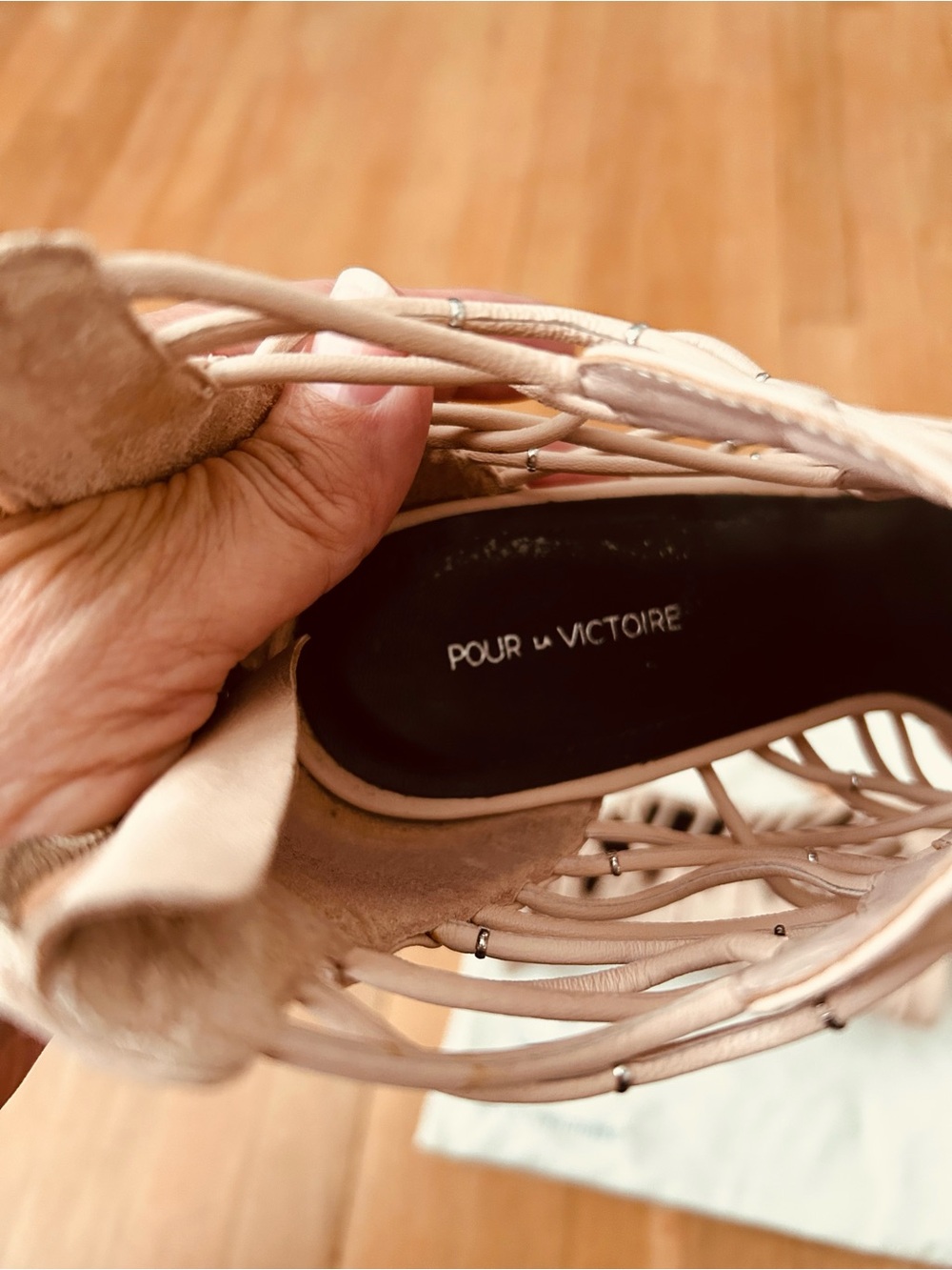Pour La Victoire Blush Strappy High-Heel Gladiator Sandals - Picture 6 of 6